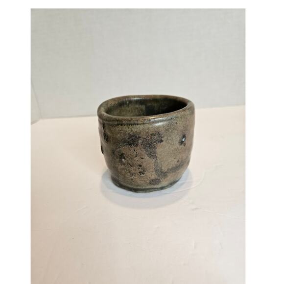 Vintage WHW Pottery Signed Rustic Distress Raku Fired Small Vase Pot 3" Earthen - Picture 2 of 6